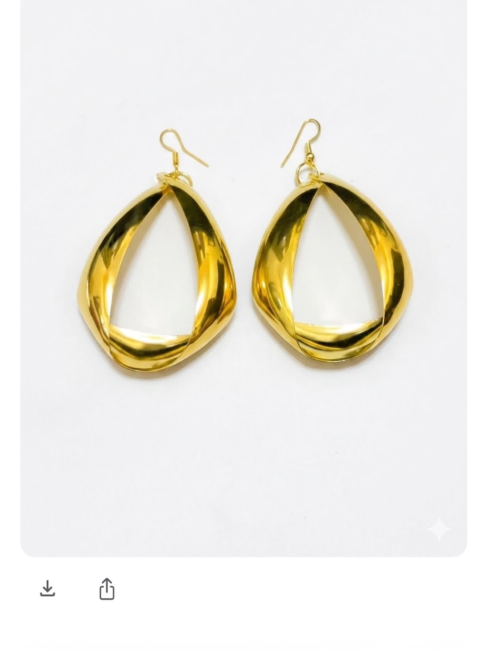 Elegant Gold Twisted Open Teardrop Hook Earrings